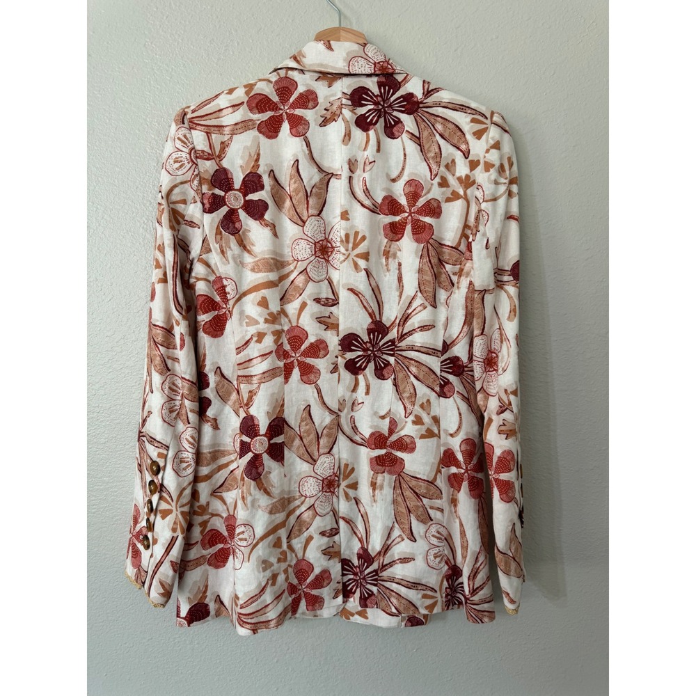 Sam Edelman Women's Enola Printed Blazer Size XS Linen Blend‎ Floral - Picture 9 of 9